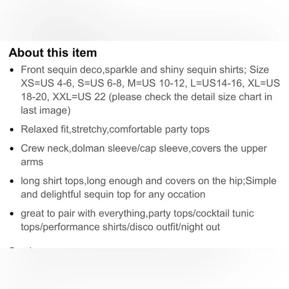 Pretty guide women’s sequin shirt. Short sleeve. Size Medium. NWT - Picture 8 of 8